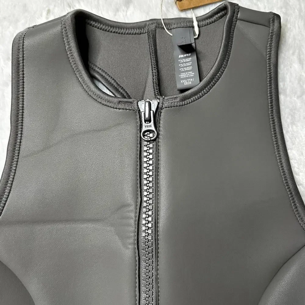 NWT Skims Rubberized Scuba High Neck Bikini Top Women’s XXS